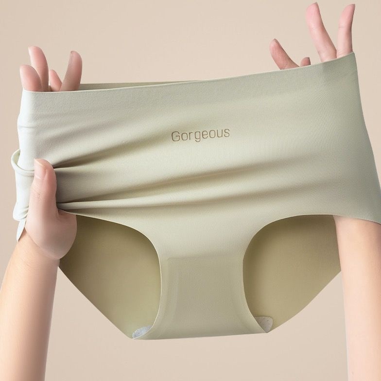 Silk Antibacterial Yoga Fitness Women's Mid-Waist Seamless Underwear