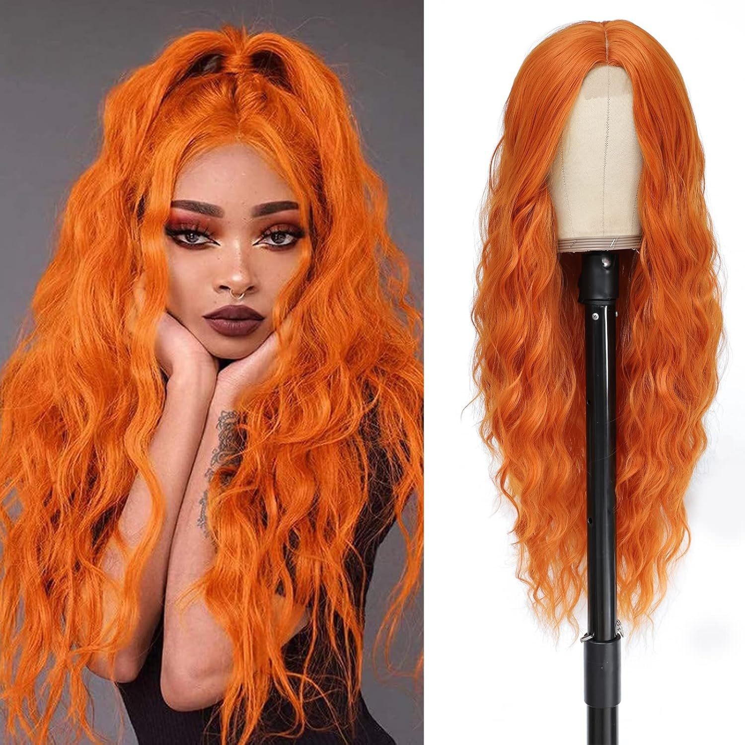 European And American Women's Small Lace Halloween Wig With Large Waves And Long Curly Hair Headgear Lace Wigs