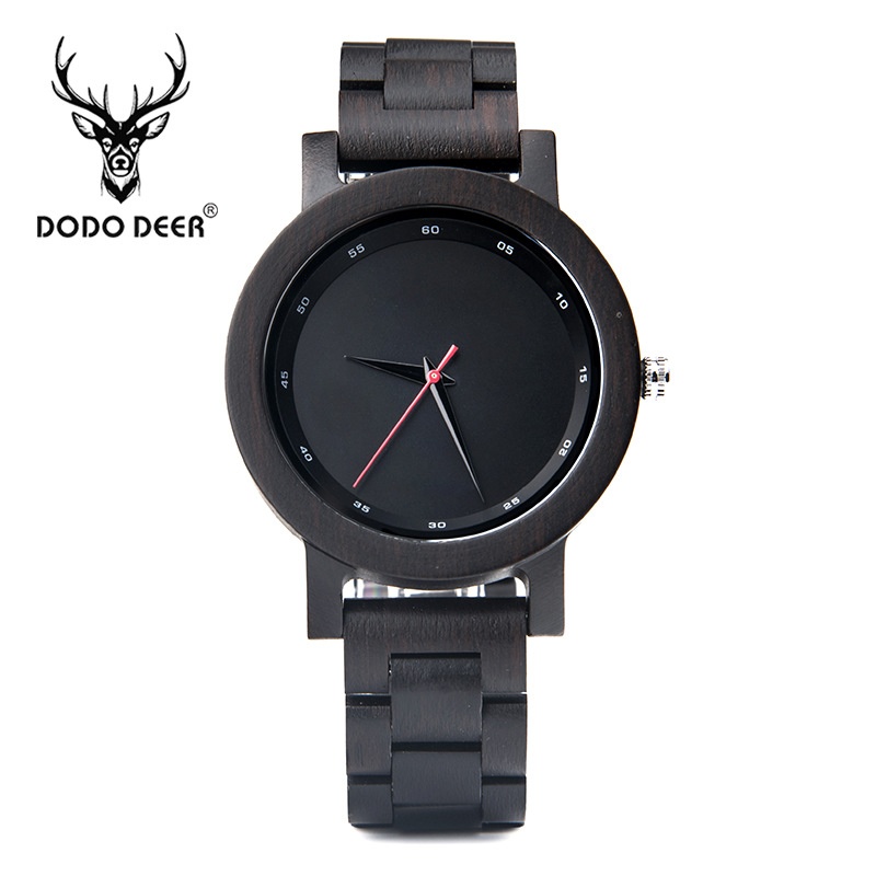 DODODEERFashion Men's Natural Wood Simple Quartz Pointer Watch Can Be Engraved With Wooden Watch A20