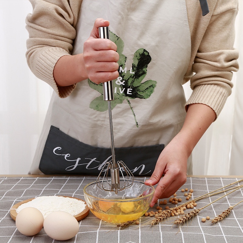 All Stainless Steel201 Semi-automatic Egg Beater Manual Hand-held Hand Pressure Mixer Taobao