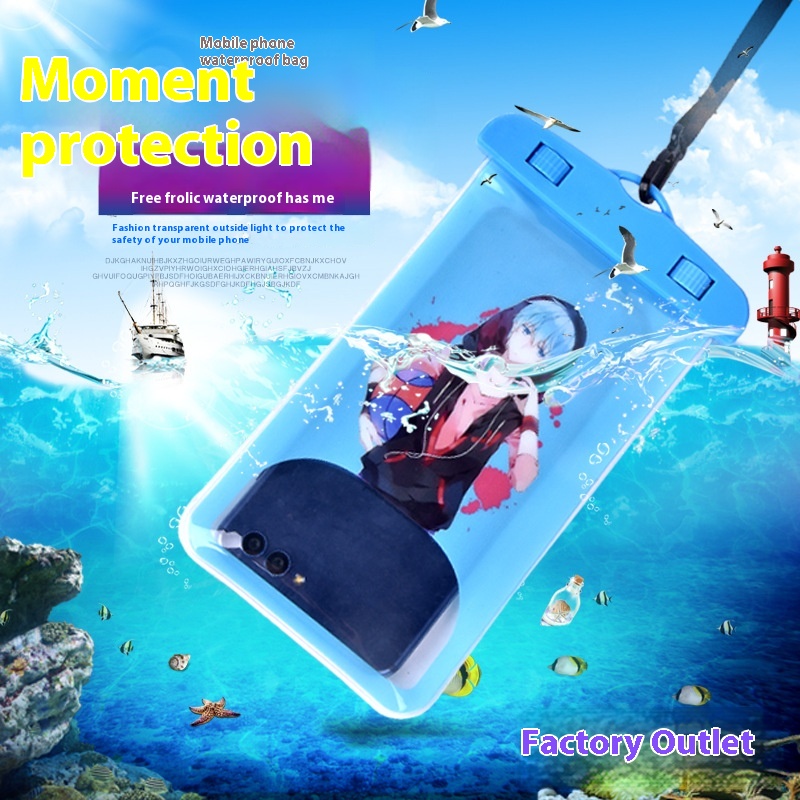 Cartoon Mobile Phone Waterproof Bag Outdoor Swimming Rafting Waterproof Mobile Phone Bag Swimming Takeaway Rider Hot Spring Waterproof Case