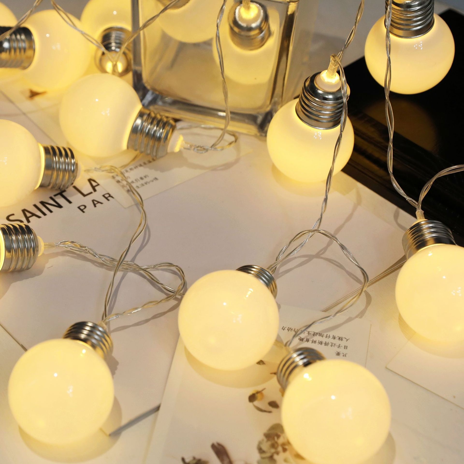 Outdoor Camping Atmosphere Light Large Ball Light String Led G50 Ball Light String Skylight Summer Camping Garden Decorative Light