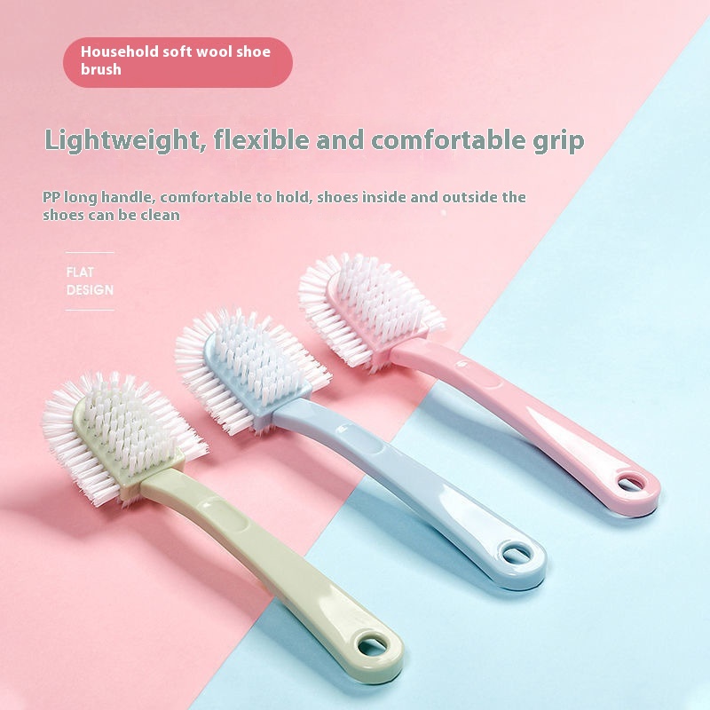 Five-sided Long Handle Household Soft Shoe Brush Household Multi-functional Shoe Brush With Hanging Hole Durable Soft Shoe Brush