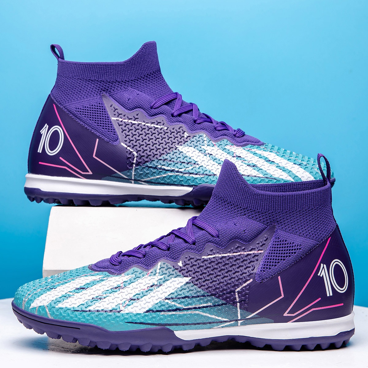 Popular High-top Football Shoes With Broken Nails For Boys And Girls School Professional Training Shoes With Long Nails Assassin10 Foreign Trade Football Shoes