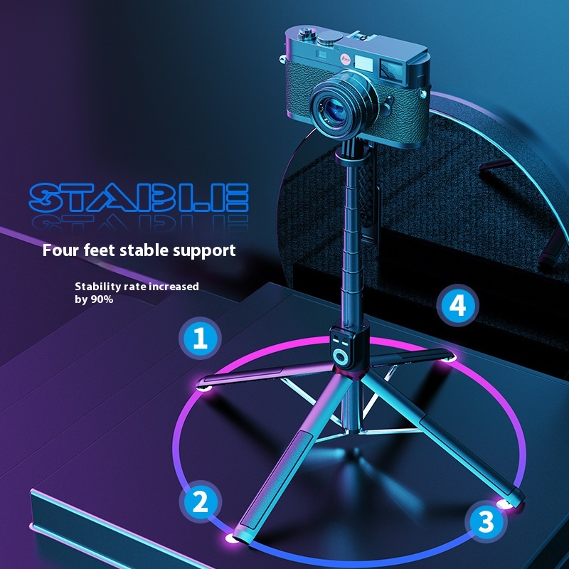 P220 Douyin Bluetooth Selfie Stick Charging Bluetooth2.2m Four-legged Mobile Phone Tripod Stand