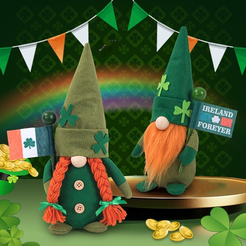 St.Patrick's Day Decorations Irish Festival Decoration Figurines Ornaments Green Dwarf Figurines Ornaments
