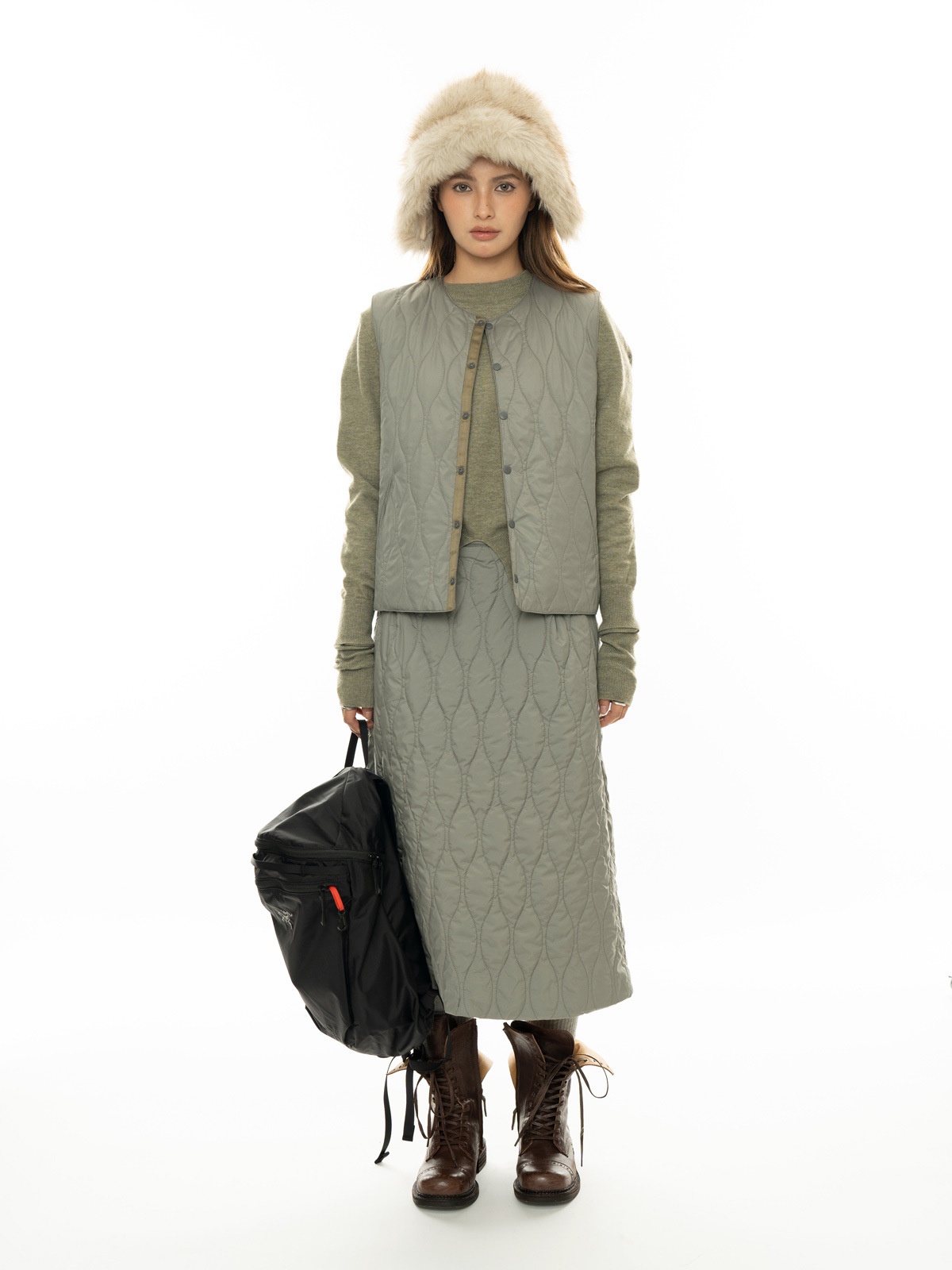 Autumn And Winter Japanese Retro Quilted Cotton Vest Lightweight Warm Casual Simple Inner Top For Women