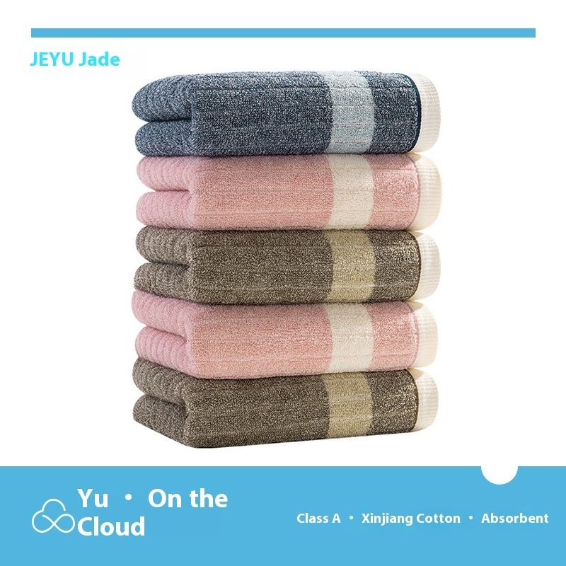 Jieyu Pure Cotton Japanese Soft Absorbent Skin-friendly Shallow Warm Towel Adult Household Absorbent Thickened Couple Cotton Face Towel
