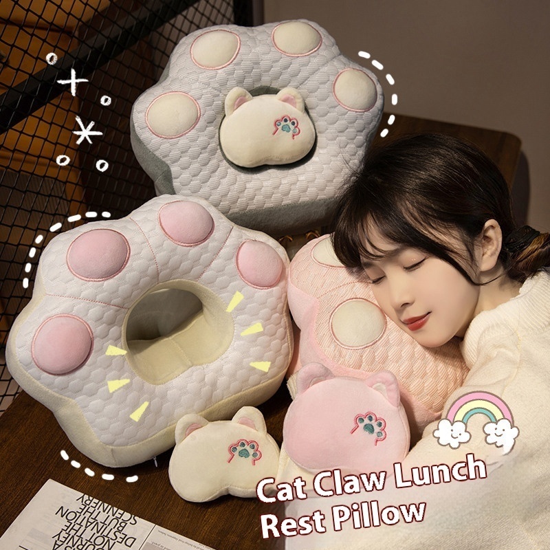 Cartoon Cat Claw Nap Pillow Primary School Students Prone Sleeping Pillow Lunch Break Artifact Office Sleeping Pillow Neck Pillow Prone Sleeping Pillow