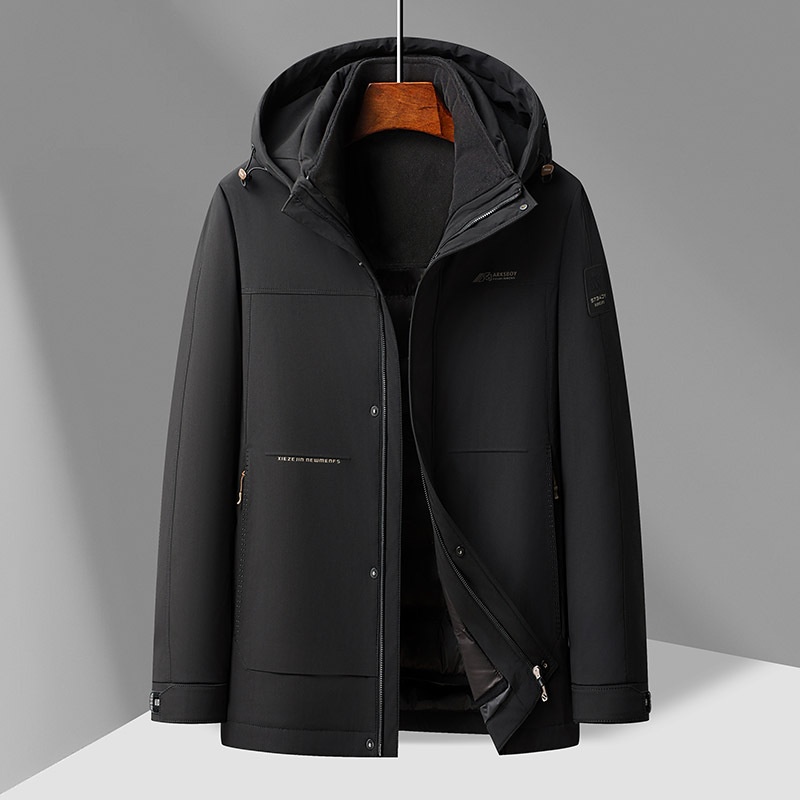 Winter Men's Cotton-padded Jacket Coat Removable Liner 50-year-old Grandfather And Father Business Casual Warm Cotton-padded Jacket