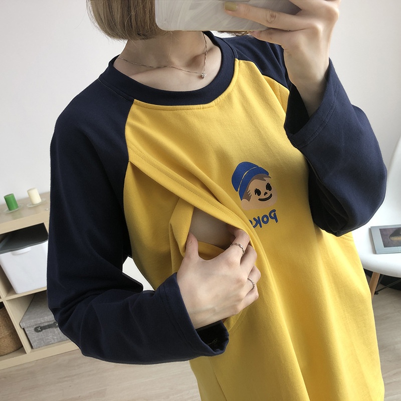 Nursing Clothes Winter Long-sleeved Nursing Tops For Outings Loose Casual Hot Mom Autumn Nursing Sweatshirts Nursing Clothes