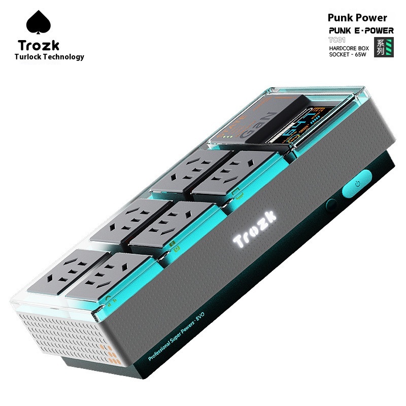 Trogue Socket Headlamp 65W Gallium Nitride Desktop Multi-port Charger Power-TC01 E-sports