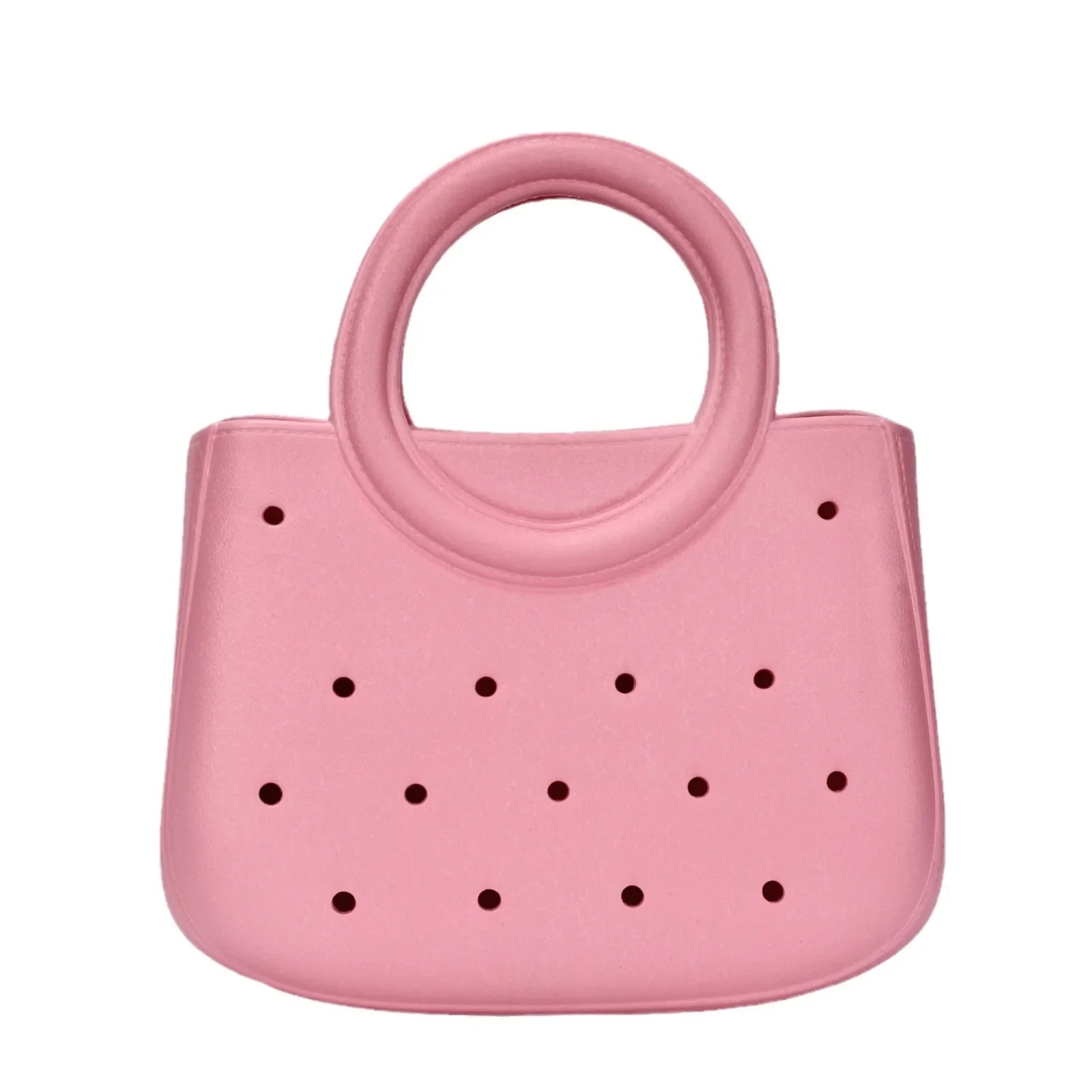 EVA Solid Color DIY Hole Bag Waterproof Storage Bag Vegetable Basket Beach Bag Fashion Hollow Travel Handbag