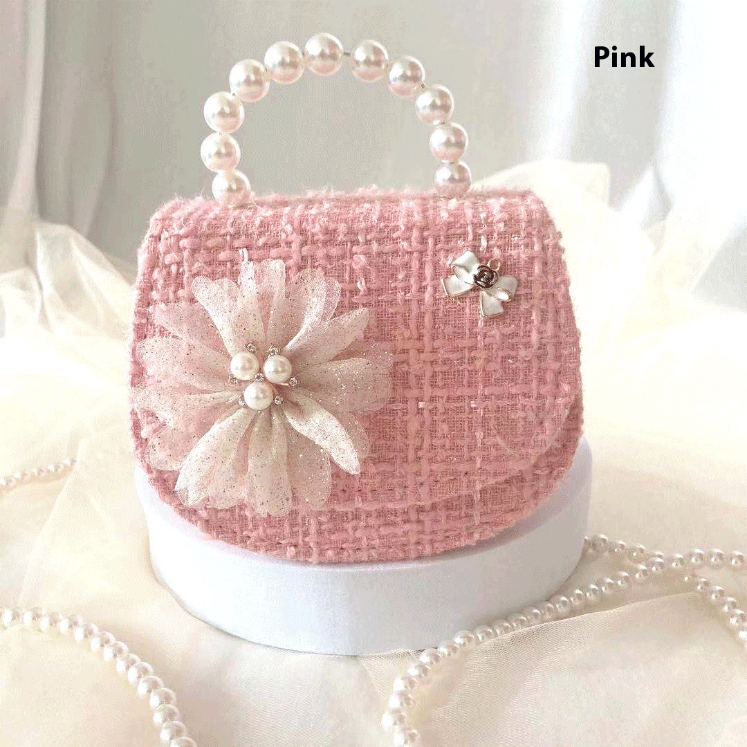 Xiaoxiangfeng European Version Of Popular Flower Pearl Portable Diagonal Dual-use Exquisite Children's Bag628