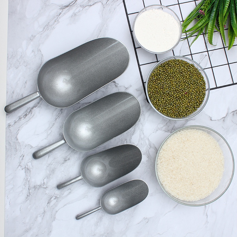 Silver Food Shovel Household Kitchen Zinc Alloy Mung Bean Ice Shovel Tea Flour Shovel Melon Seeds Shovel