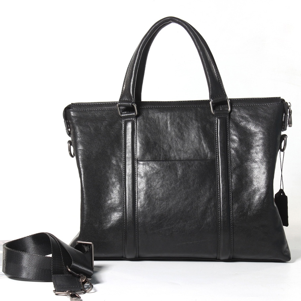 Top Layer Cowhide Casual Men's Handbag Genuine Leather Men's Bag Vegetable Tanned Leather Messenger Shoulder Bag Briefcase