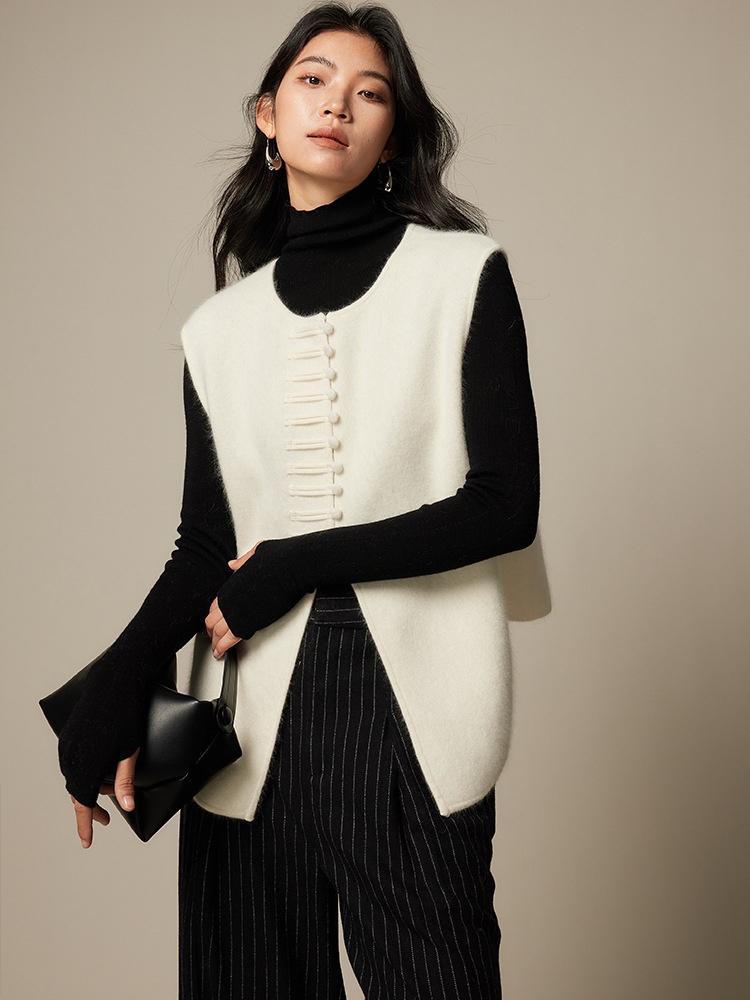 Fleece Vest Niche Design Sleeveless Knitted Vest