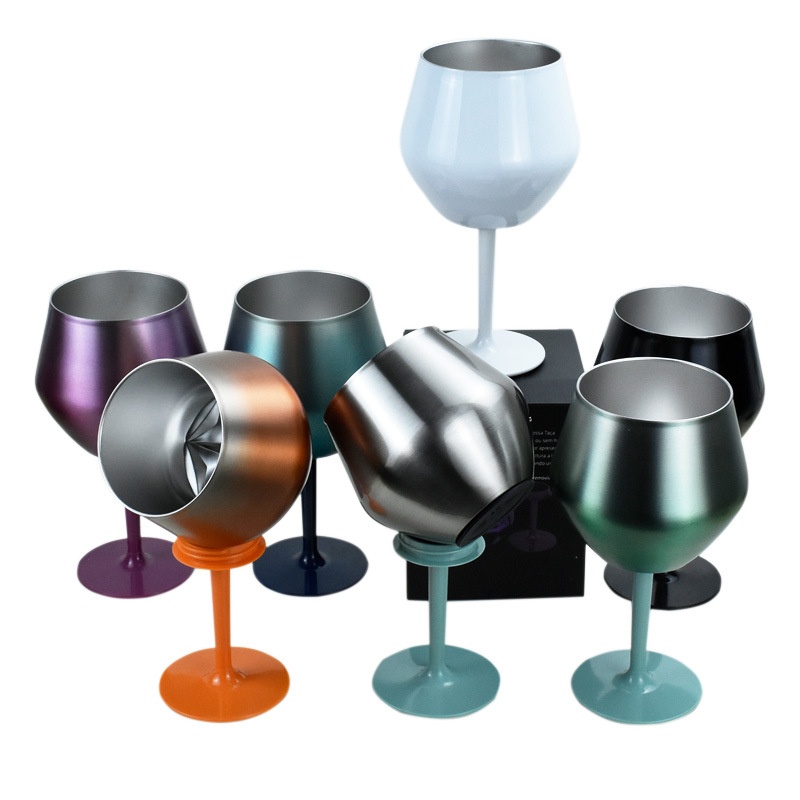 Goblet Base Stainless Steel Red Wine Cup Stainless Steel Thermos Cup 14oz