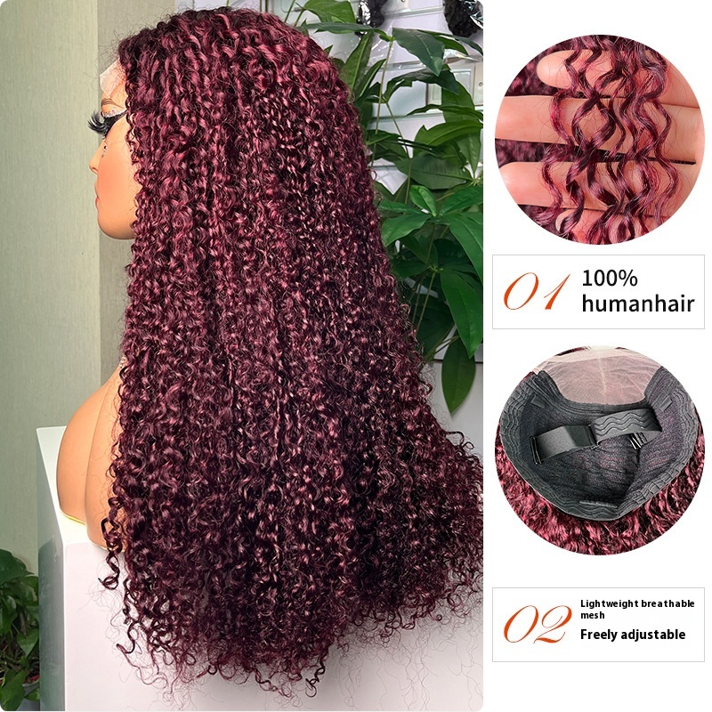 European And American Women's Wig 100 Human Hair 5x 5 Curly Wave Human Hair Lace Wig