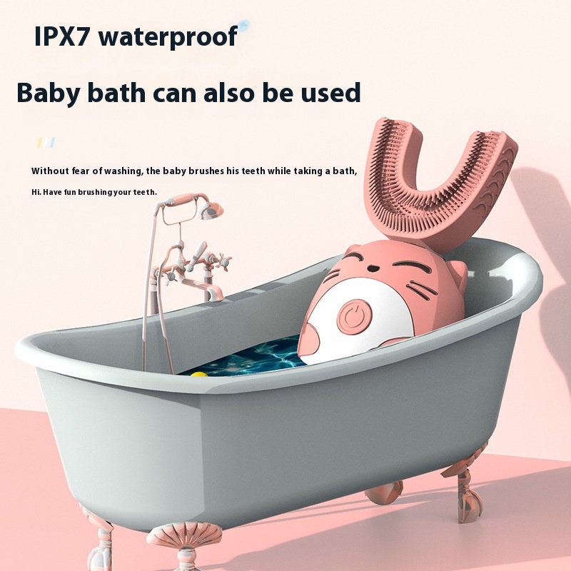 Cartoon Children's U-shaped Electric Toothbrush Baby Lazy Fully Automatic Sonic U-shaped Toothbrush