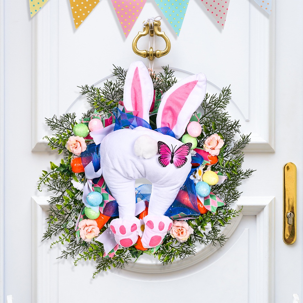 Easter Decoration Bunny Wreath Decoration Easter Wreath Home Decoration Props