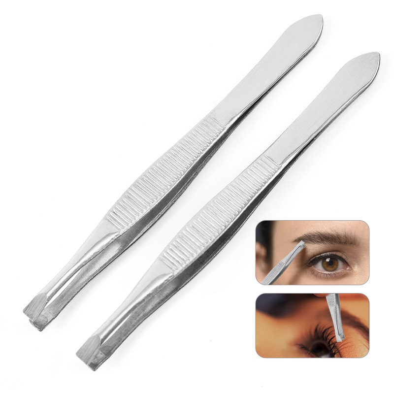 S'Creative Multifunctional Stainless Steel Horizontal Flat Eyebrow Clip Beauty Makeup Eyebrow Tweezers Beauty Products
