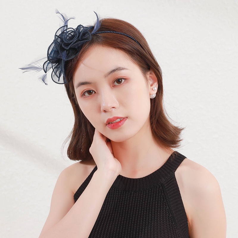 Rongmei Feather Decoration Headband Women's Summer Korean Style Headwear Hair Accessories High-end And Elegant