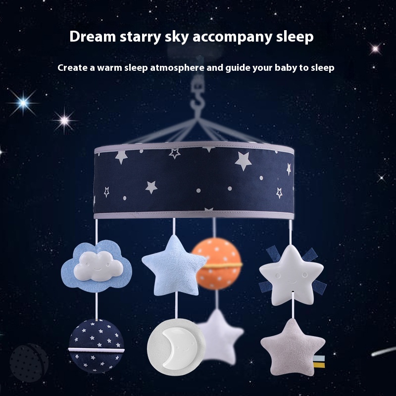 Baby Crib Bell Rattle Toy Music Starry Sky Bedside Bell Infant Soothing Toy S
