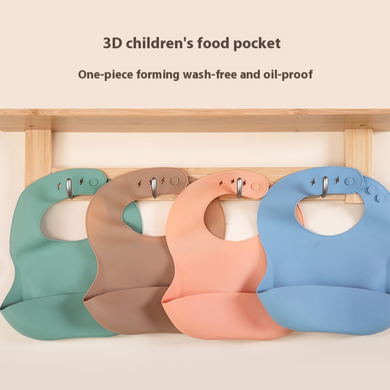 Silicone Bib For Baby Eating Bib3 DWaterproof Super Soft Eating Bib For Children Large Size Bib