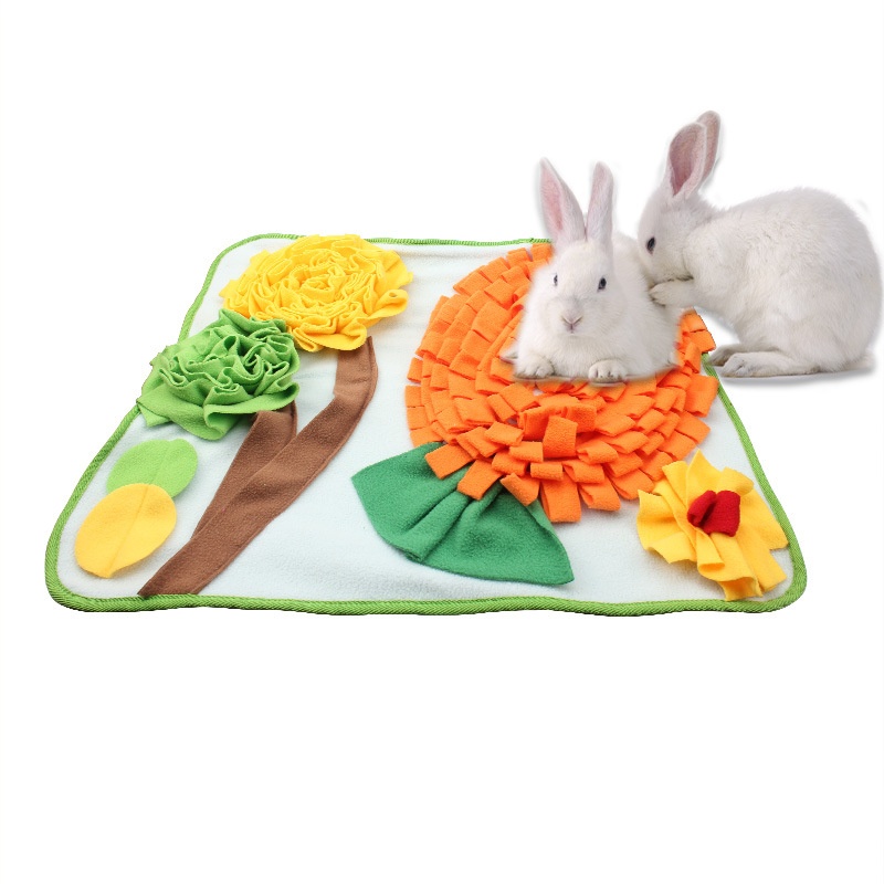 Creative Design Big Carrot Small Pet Sniffing Mat Rabbit Hamster Slow Food Puzzle Training Blanket