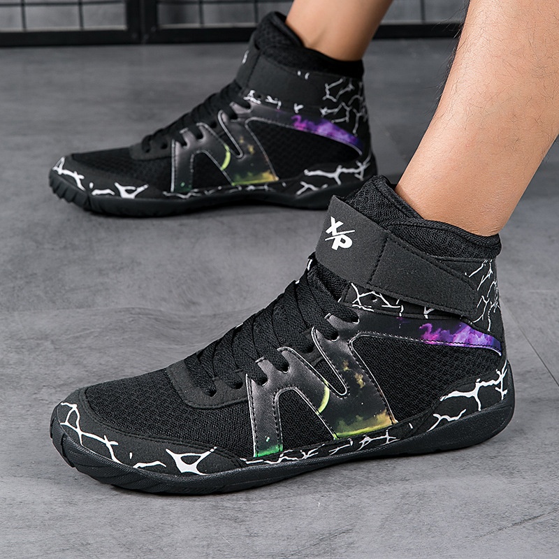Boxing Shoes Sanda Fighting Training Shoes Professional Wrestling Shoes Indoor Squat Shoes Fighting Shoes Men's And Women's High-top Boxing Shoes