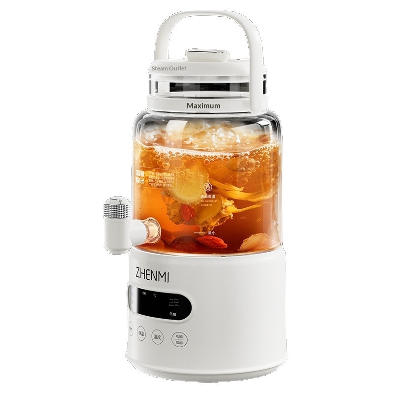 3.5L Glass Multifunctional Health Pot With Tap – Detachable Spigot Constant Temperature Tea & Mulled Wine Cooker Home Party Essential