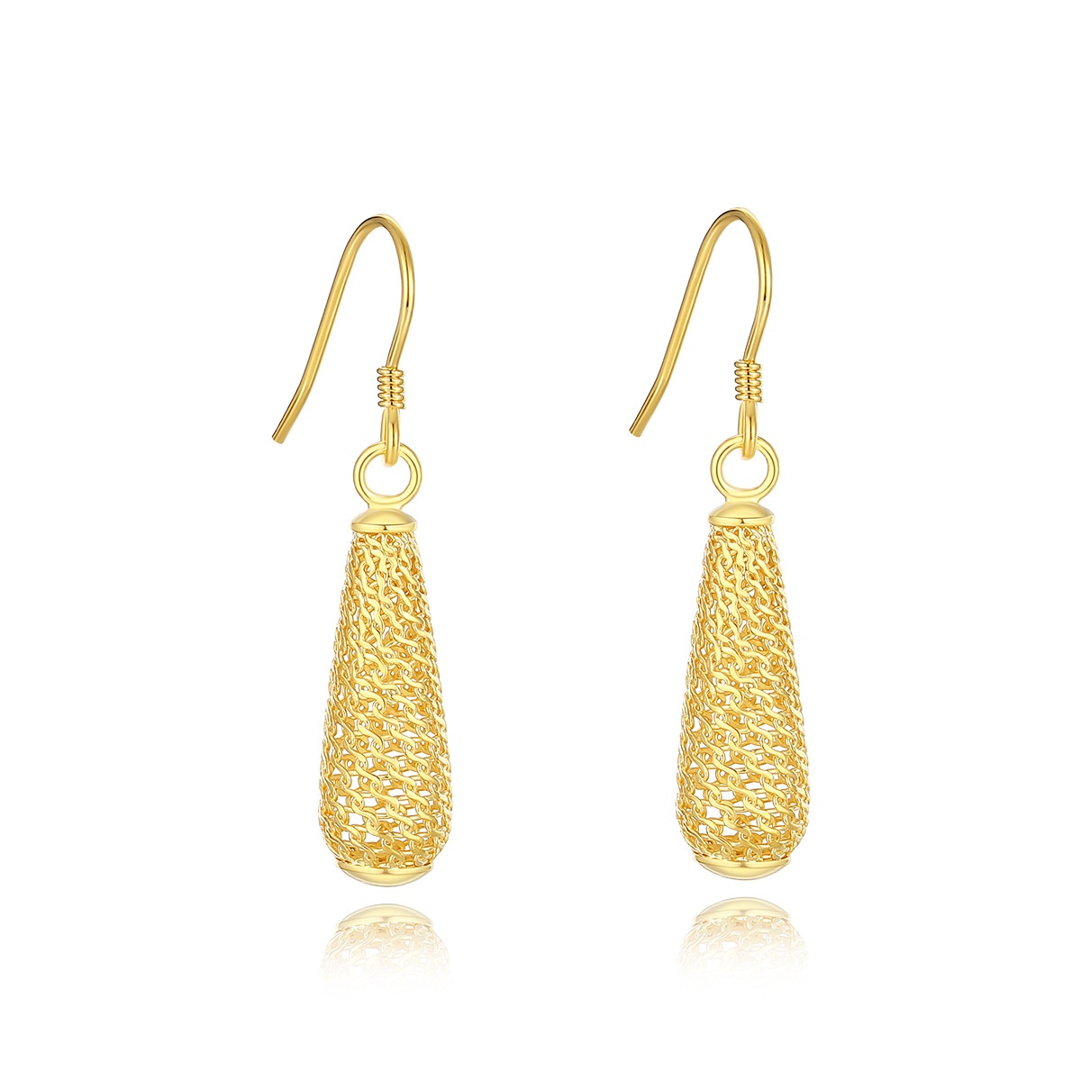 Italy S925 Silver Hollow Water Drops Light Luxury European And American Elegant Fashion Elegant Earrings