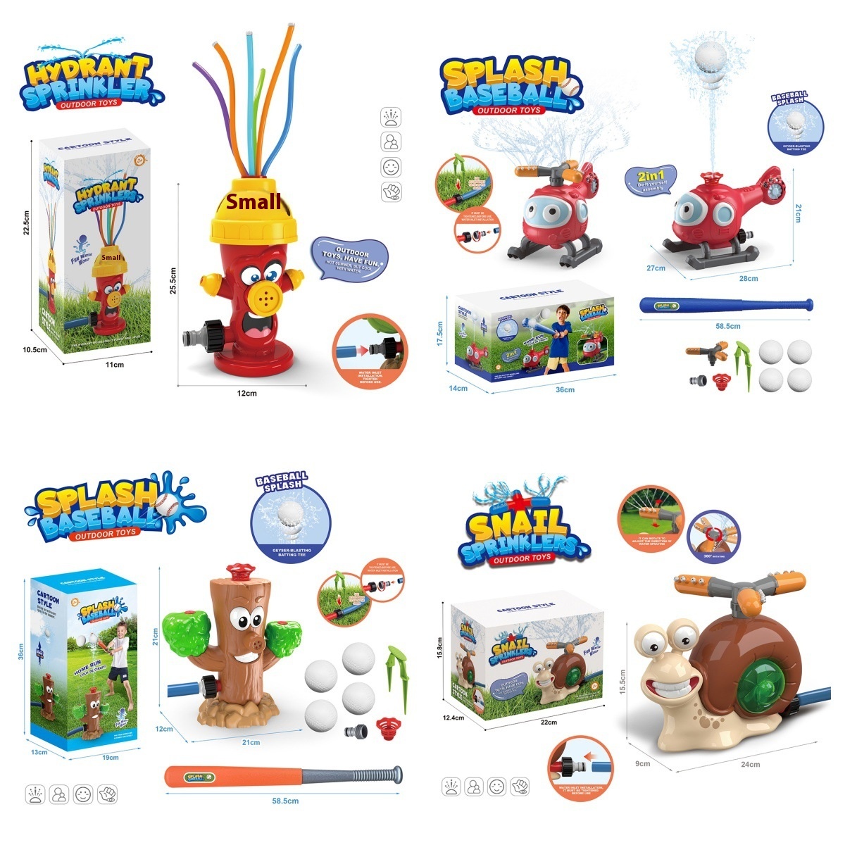 Summer Bathroom Water Play Toy,Baseball Outdoor Sprinkler,Lawn Garden Water Spray Toy For Kids