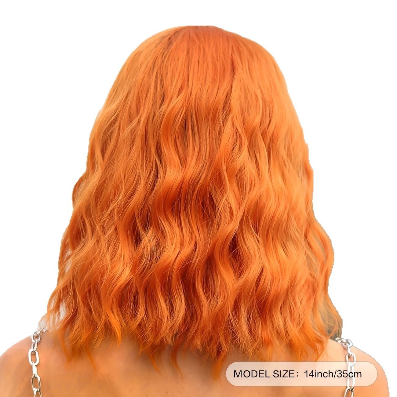 Dirty Orange Wig Short Wig Ladies Short Curly Hair Air Bangs Long Curly Hair Chemical Fiber Hair Sleeve