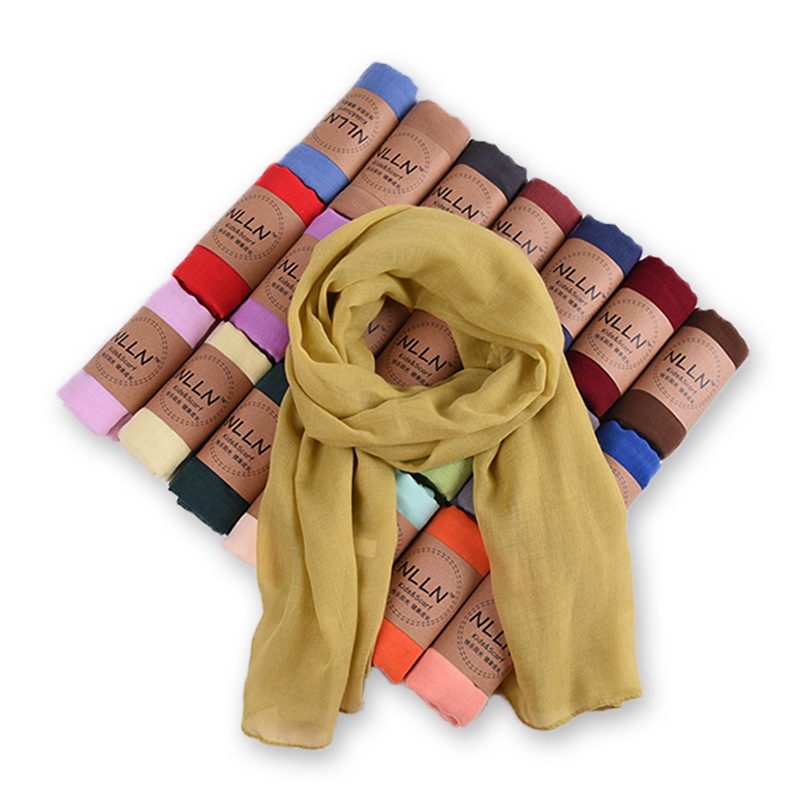 Korean Style Children's Cotton And Linen Solid Color Scarf Outdoor Sun Protection Versatile Male And Female Baby Scarf Scarf