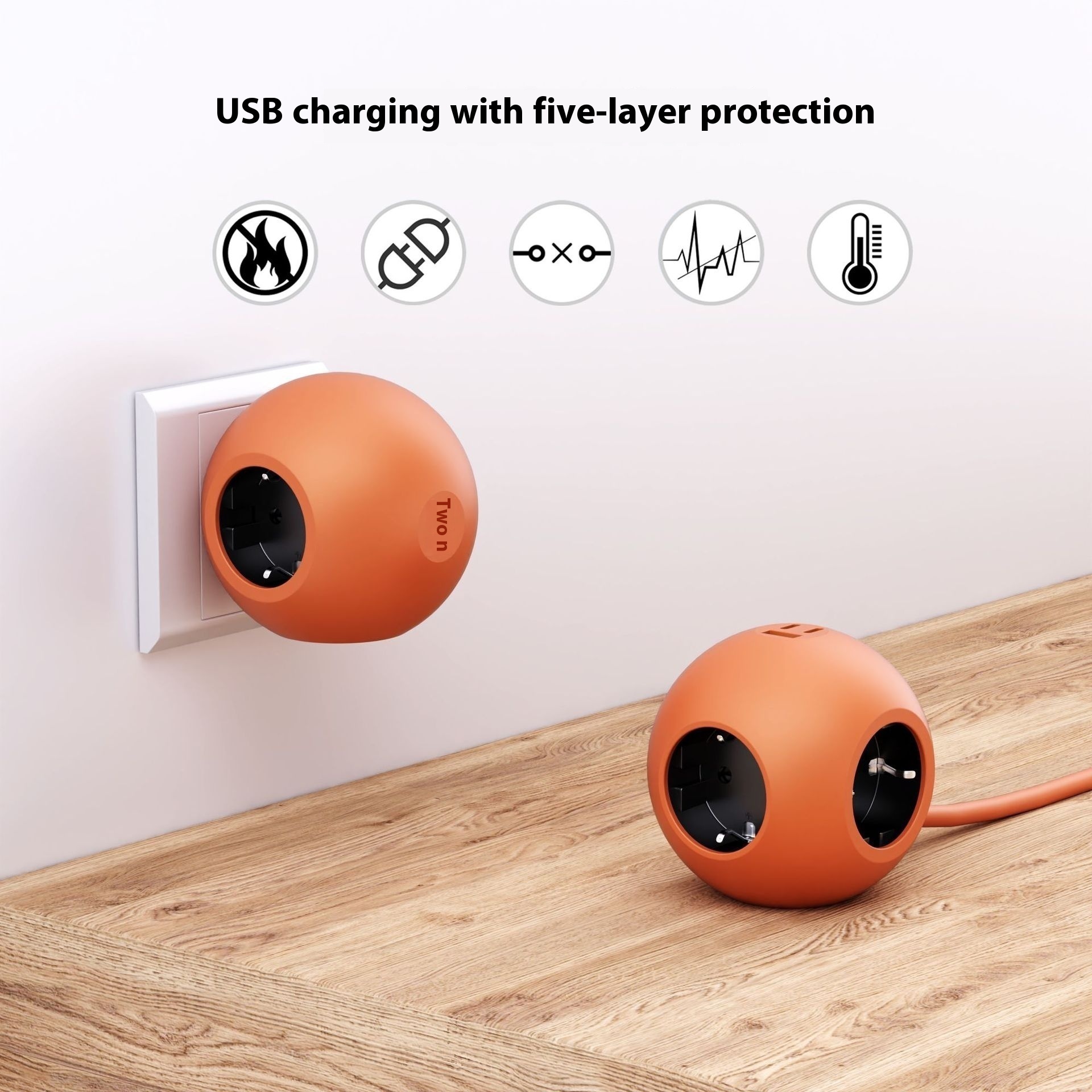24-year-old European Socket Converter Creative Compact Ball European Plug-in High Color Value PD Fast Charging Plug-in Board