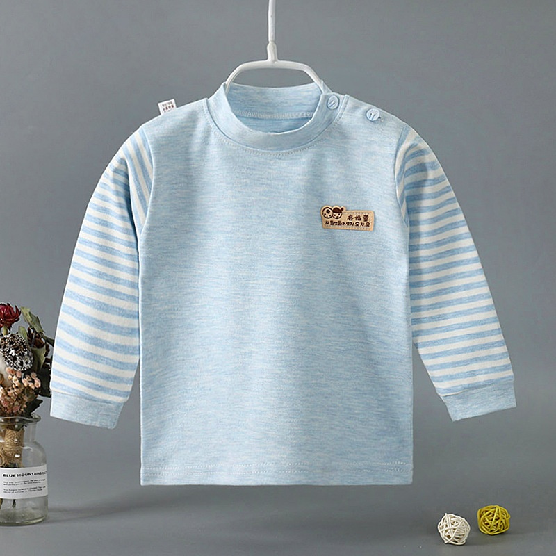 Children's Colored Cotton Single-piece Tops Infant Pure Cotton Autumn Clothes Boys And Girls Baby Autumn And Winter Bottoming Pajamas