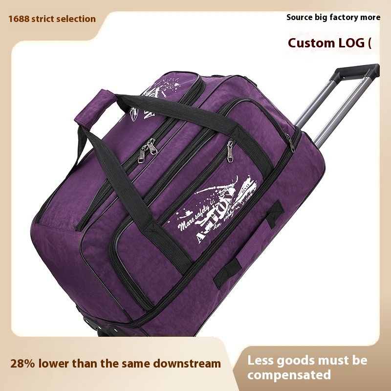 Trolley Bag Large Capacity Luggage Bag Outdoor Travel Business Trip Checked Boarding Bag Folding Storage Bag Handbag