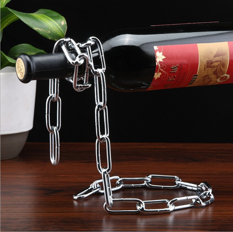 Stylish And Unique Wine Bottle Holder European Creative Floating Iron Rope Wine Rack Decoration