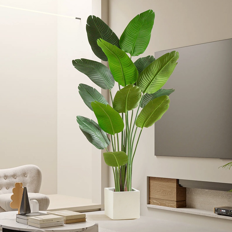 Nordic Style Simulation Green Plant Bird Of Paradise Potted Indoor Decoration Ornaments Fake Plant Traveler Banana Floor Fake Tree Bonsai