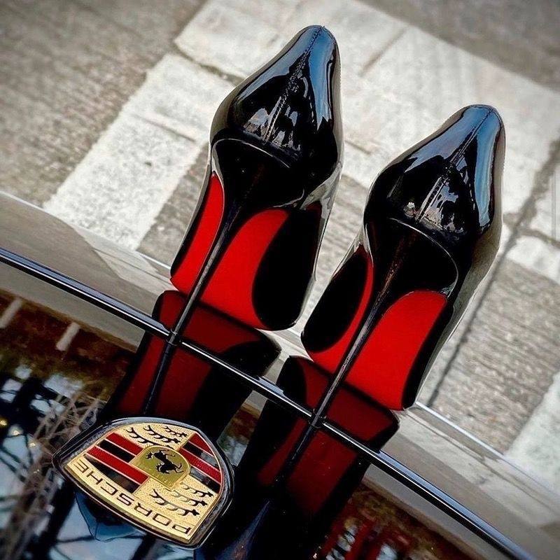 Nude Color High Heels For Women Autumn Elegant Niche Design Patent Leather Black Single-layer Shoes Thin High Heels For Women