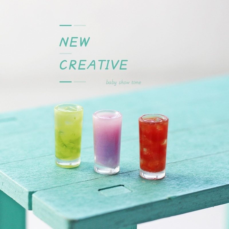 Ob11 Model Miniature Doll House Accessories Scene Beverage Ornaments Mini Simulation Summer Iced Vegetable And Fruit Juice I320