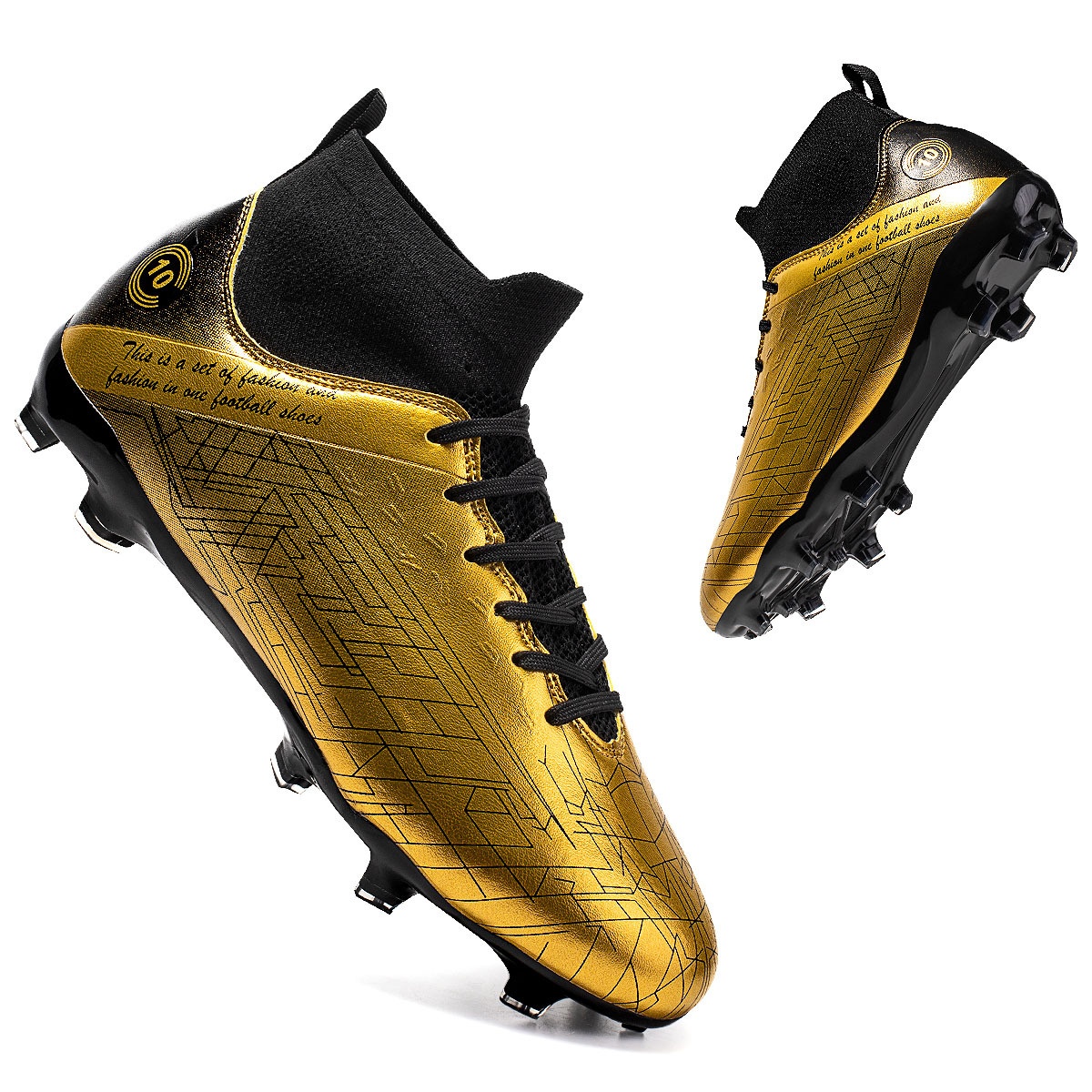 High-top Football Shoes Student Professional Training Long Spike Shoes Youth Broken Spikes Champions League Football Shoes