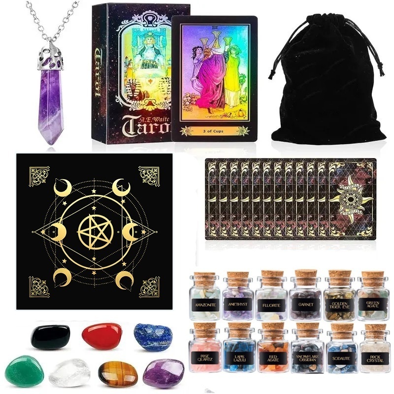 Crystal Crafts Tarot Carol Tarot Suit Colorful Natural Crystal Set