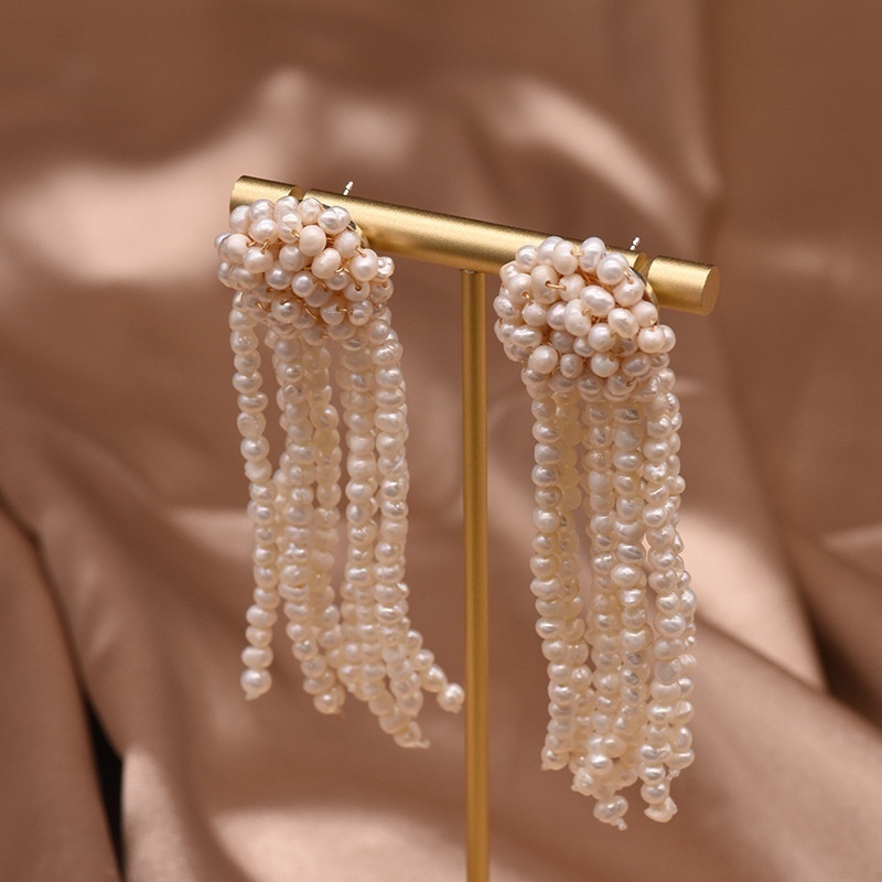 Pearl Earrings,High-grade Pearl Long Tassel Earrings,Retro Niche Design,High-quality Jewelry,Natural