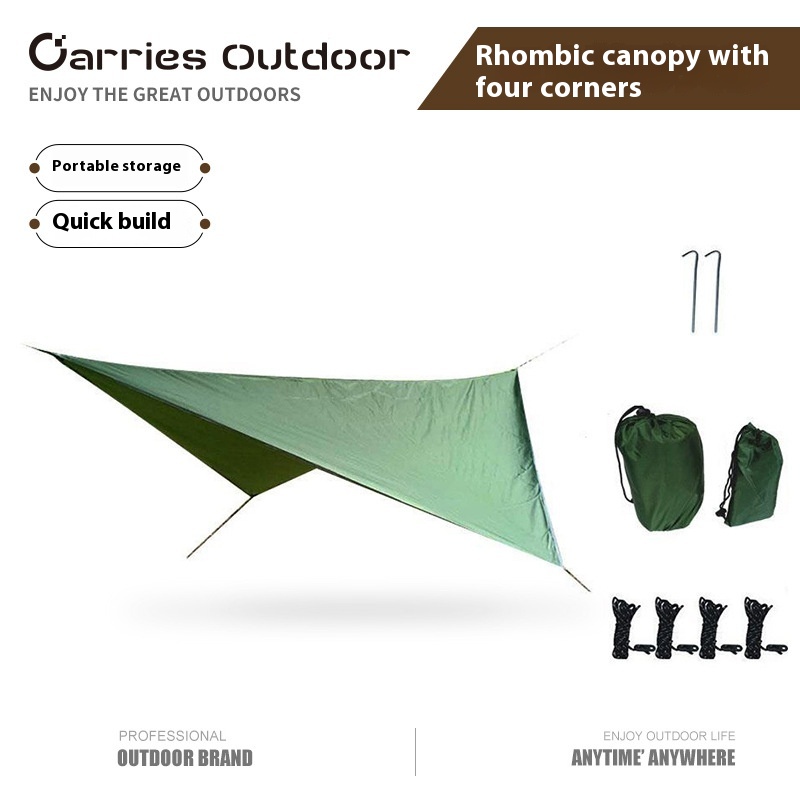 Kaisi Four-corner Diamond-shaped Canopy Multifunctional Hammock Sunshade Waterproof Sunscreen Outdoor Mat Camping Mat