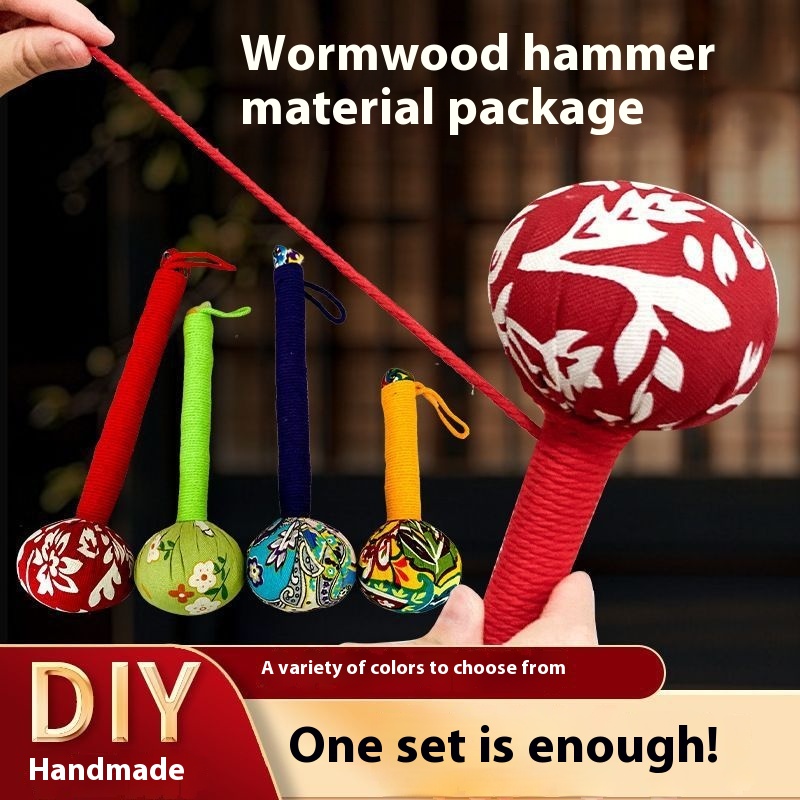 [1432 People's Collection] Diy Ai Hammer Massage Homemade Material Bag Hand-dered Ai Ye Hand-made Back Beat Artifact