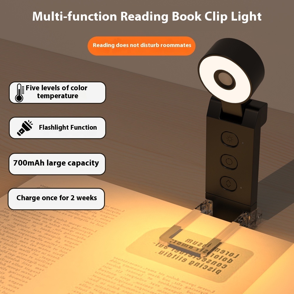 Reading Mini USB Portable Booklabel Lamp Clip-on LED Book Lamp Eye Protection Desk Lamp Reading Rechargeable Book Lamp