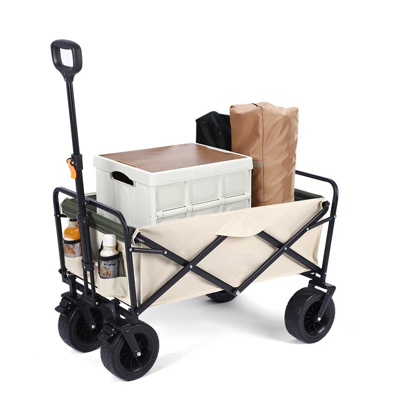 Outdoor Camping Car Picnic Car Household Foldable Four-wheel Small Pull Cart Portable Fishing Pull Rod Car Off-road Camp Car